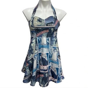 Dolls Kill X Universal Monsters Making a Monster Halter Fit & Flare Poster Dress